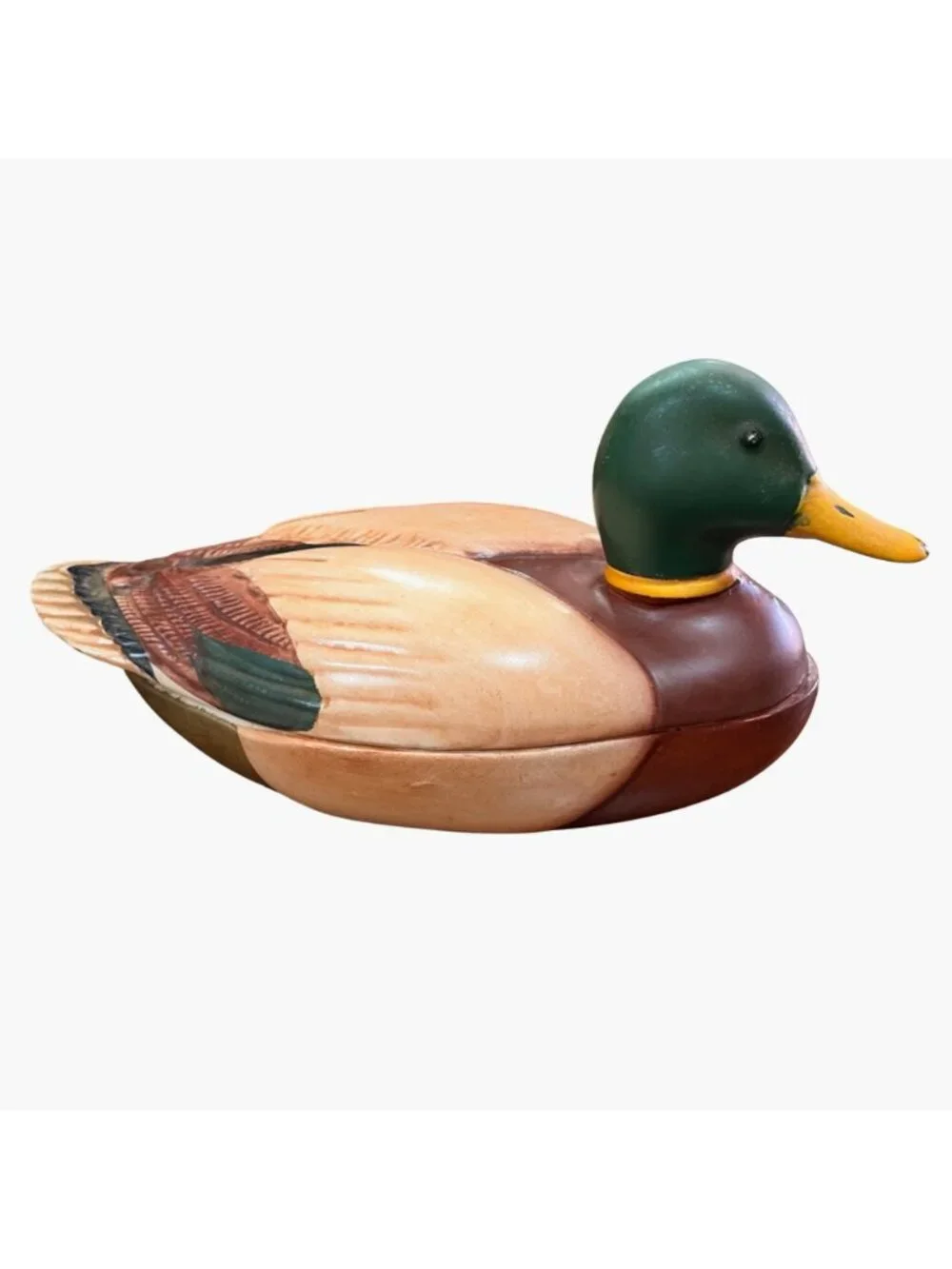 VTG Ceramic Mallard Duck Trinket Dish 1978 Soap on a Rope‎ Holder Brazil Pan